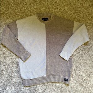 Colorblock Sweater in Beige and Cream